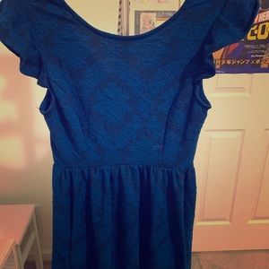 Blue and black lace dress